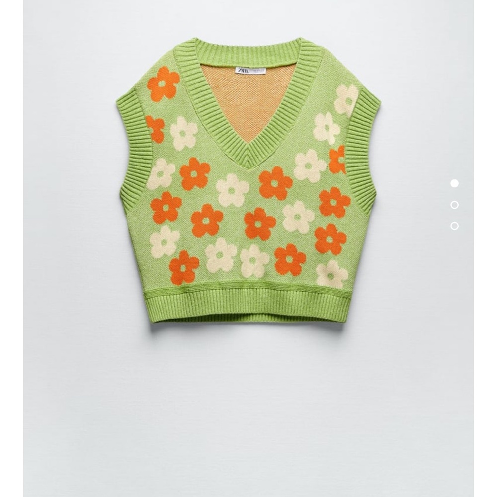 Zara floral jacquard knit vest
